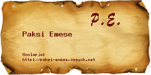 Paksi Emese névjegykártya