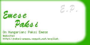 emese paksi business card